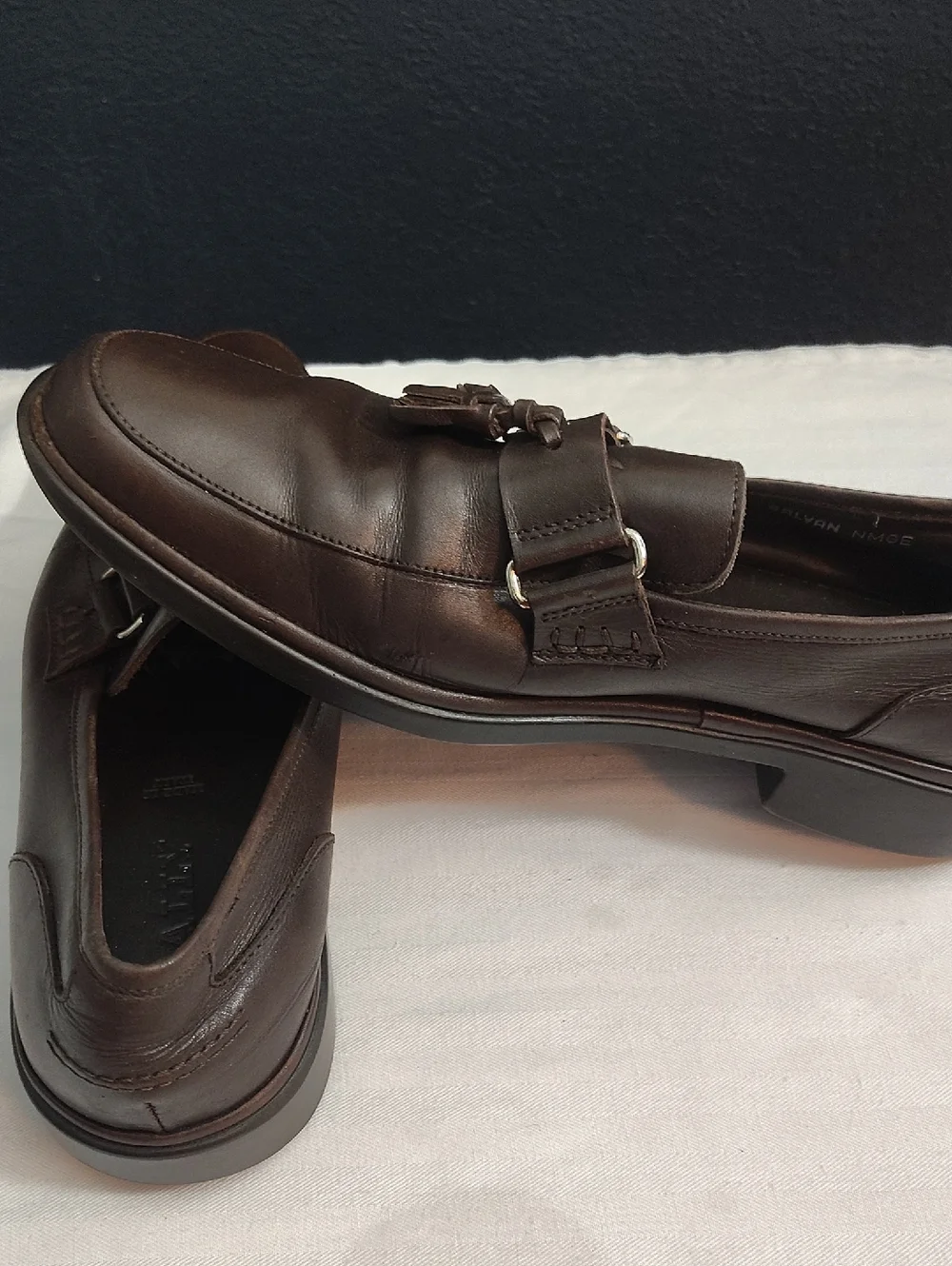 Bally Luxury Made In Italy Brown Leather Tassel Loafers Big Boy 5.5/ Women's 7